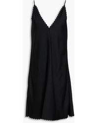 Jil Sander Viscose Satin Midi Slip Dress in Black | Lyst