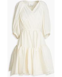 3.1 Phillip Lim - Ruffled Cotton-blend Crepon Mini Wrap Dress - Lyst