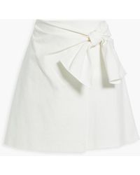 RED Valentino - Wrap-effect Knotted Stretch-cotton Mini Skirt - Lyst