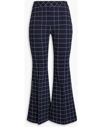 Rosetta Getty - Checked Jacquard-knit Flared Pants - Lyst