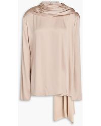 Magda Butrym - Draped Silk-satin Blouse - Lyst