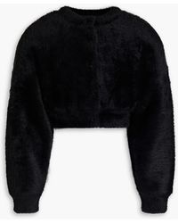T By Alexander Wang - Cropped Faux Fur Cardigan - Lyst