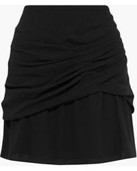 IRO - Lussac Layered Ruched Crepe Mini Skirt - Lyst