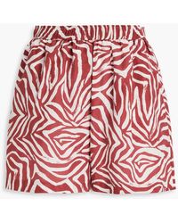 Brunello Cucinelli - Printed Cotton And Silk-blend Shorts - Lyst