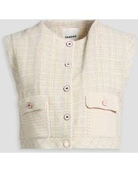 Sandro - Cropped Cotton-Blend Tweed Vest - Lyst