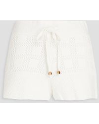Zimmermann - Crochet-knit Cotton Shorts - Lyst