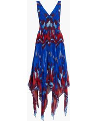 Altuzarra - Pleated Printed Chiffon Midi Dress - Lyst