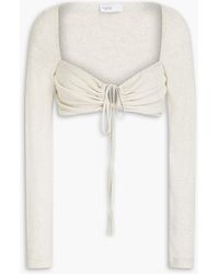 Rosetta Getty - Gerafftes cropped oberteil aus baumwoll-jersey - Lyst