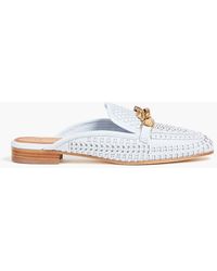 Tory Burch - Jessa Embellished Woven Leather Mules - Lyst