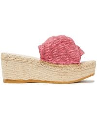 Manebí Ebí Twisted Cotton-blend Canvas Espadrille Wedge Sandals - Pink