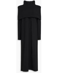 Brunello Cucinelli - Cold-Shoulder Wool-Blend Jersey Midi Dress - Lyst