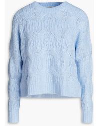Autumn Cashmere - Sequin-embellished Cable-knit Cashmere-blend Sweater - Lyst