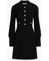 Veronica Beard - Lauper Ribbed-Knit Mini Shirt Dress - Lyst