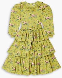 BATSHEVA - Welsh Ruffled Floral-print Cotton-poplin Dress - Lyst