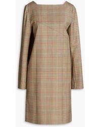 Nina Ricci - Cutout Prince Of Wales Checked Wool Dress - Lyst