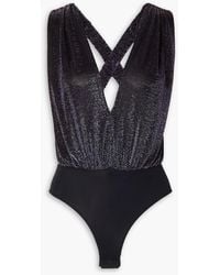 Zeynep Arcay - Draped Metallic Stretch-jersey Bodysuit - Lyst