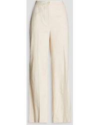 Claudie Pierlot - Cotton And Linen-blend Twill Straight-leg Pants - Lyst