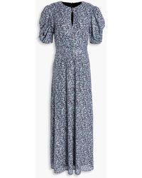 ROTATE BIRGER CHRISTENSEN - Printed Embellished Mesh Maxi Dress - Lyst