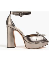 Alexandre Birman - Madelina Curve Crystal-embellished Leather Platform Sandals - Lyst