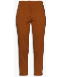 Theory - Cropped Cotton-blend Twill Straight-leg Pants - Lyst