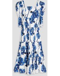 Diane von Furstenberg - Nora Floral-print Broderie Anglaise Cotton Midi Dress - Lyst