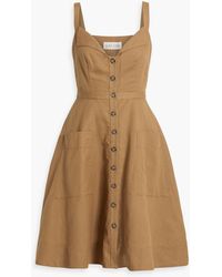 Saloni - Fara Cotton And Linen-blend Dress - Lyst