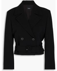 Theory - Cropped Crepe Jacket - Lyst