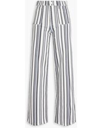 FRAME - Le Slim Palazzo Striped High-Rise Wide-Leg Jeans - Lyst