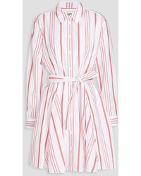 Claudie Pierlot - Striped Cotton And Lyocell Blend-poplin Shirt Dress - Lyst