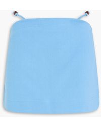 Ganni - Bead-embellished Cotton Mini Skirt - Lyst