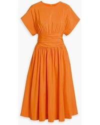 Carolina Herrera - Cotton-Blend Faille Midi Dress - Lyst