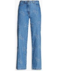 Stella Nova - Cate Embroidered High-rise Straight-leg Jeans - Lyst