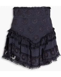 Isabel Marant - Diva Lace-Trimmed Cotton And Silk-Blend Broderie Anglaise Mini Skirt - Lyst