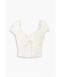 Jacquemus - Tovallo Cutout Broderie Anglaise Linen-blend Bustier Top - Lyst