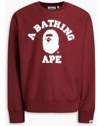 A Bathing Ape - Printed Cotton-fleece Sweatshirt - Lyst