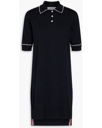 Thom Browne - Silk And Cotton-Blend Jersey Mini Shirt Dress - Lyst