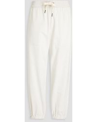 Brunello Cucinelli - Cropped French Cotton-blend Terry Track Pants - Lyst