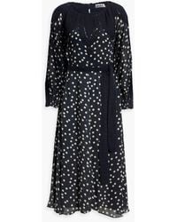 RIXO London - Irene Crochet-paneled Polka-dot Crepe De Chine Midi Dress - Lyst