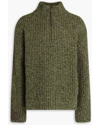 Maison Margiela - Gerippter pullover aus einer melierten woll-alpakamischung - Lyst