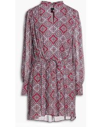 Rag & Bone - Carly Pleated Printed Georgette Mini Dress - Lyst