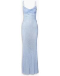 retroféte - Shilo Crystal-embellished Silk-blend Mesh Maxi Dress - Lyst