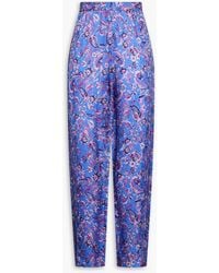 Isabel Marant - Piera Floral-Print Satin-Jacquard Tapered Pants - Lyst