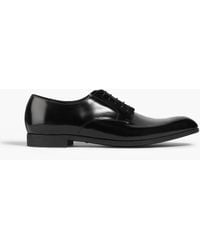 Emporio Armani - Glossed-leather Derby Shoes - Lyst