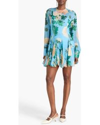 LEO LIN Chloe Floral-appliqud Crepe Mini Dress in White | Lyst Canada