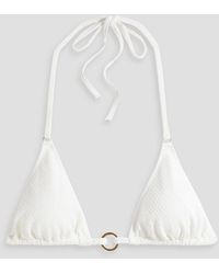 Melissa Odabash - Venice Ring-embellished Stretch-seersucker Triangle Bikini Top - Lyst