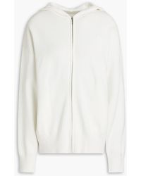 Sandro - Logo-embroidered Knitted Zip-up Hoodie - Lyst