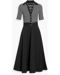 Veronica Beard - Delise Jersey-paneled Cotton-blend Poplin Midi Shirt Dress - Lyst