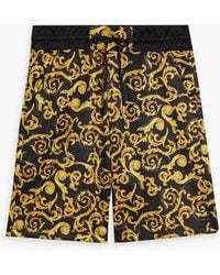 Versace - Printed Jersey Drawstring Shorts - Lyst
