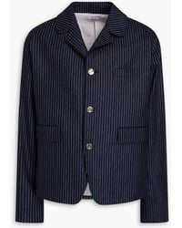 Thom Browne - Pinstriped Wool And Cashmere-blend Flannel Blazer - Lyst