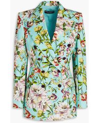 Dolce & Gabbana - Blazer aus twill aus stretch-baumwolle mit floralem print - Lyst